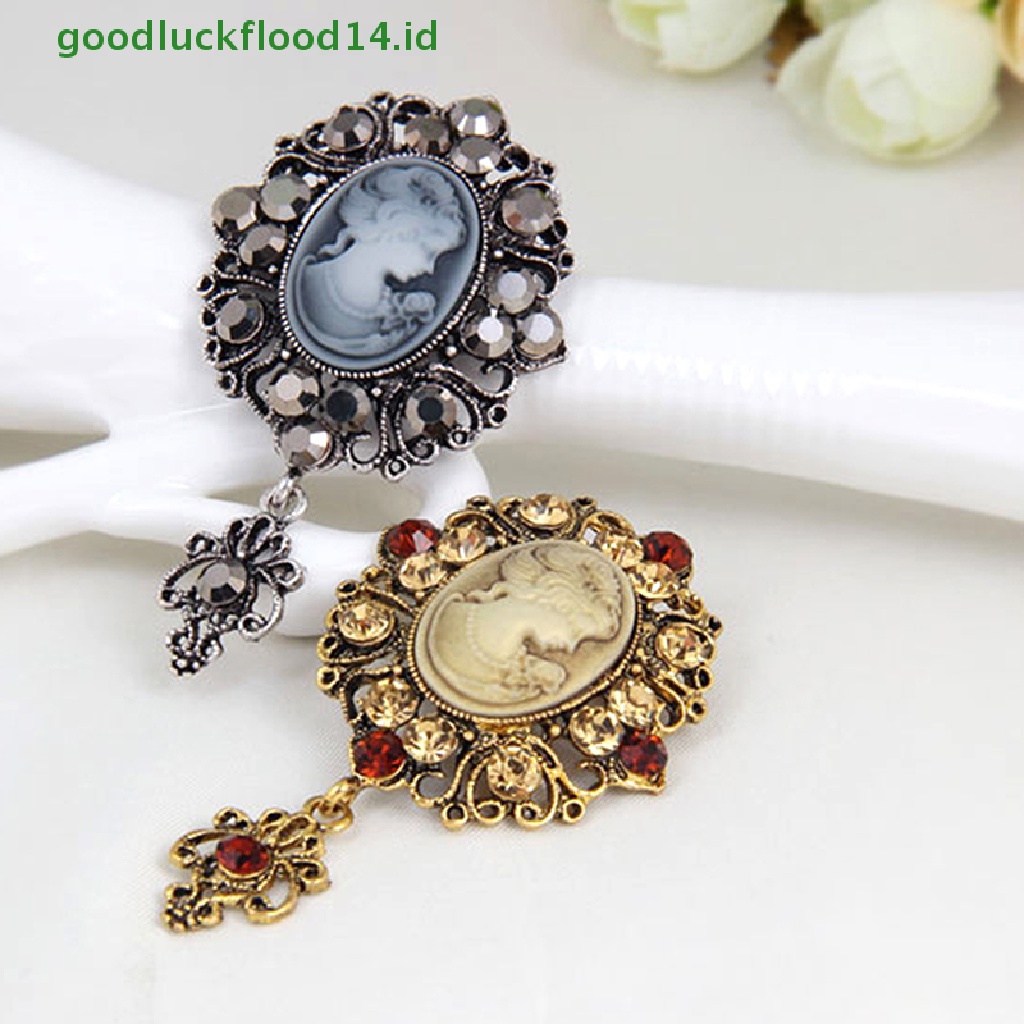 [GOOGFOUR] Hot Cameo Victorian Style crystal Pesta Pernikahan Wanita Liontin Bros Pin [TOP]