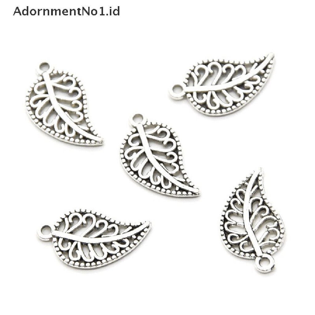 [AdornmentNo1] 100pcs 10x18mm Kerawang Hollow Daun Logam Liontin DIY Wanita Anting Gantungan Kunci [ID]