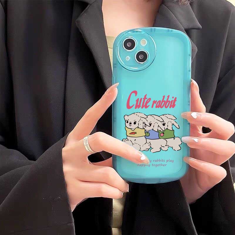 Tiga Kelinci Lucu Case VIVO Y16 Y22 Y35 Y33S Y21T Y21S Y33S Y11 Y12 Y15 Y17 Y12S Y12A Y15S Y15A Y20S Y20i Y19 Y91C Y30 Y50 Y51 S1 Silikon Lembut Case Cover