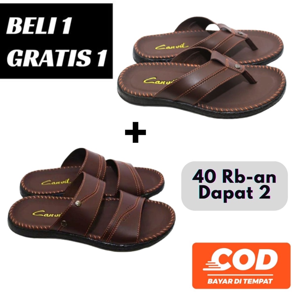 SANDAL KULIT PRIA BELI 1 GRATIS 1 TERMURAH 2023