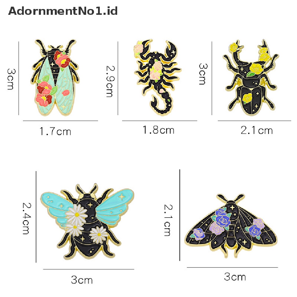 [AdornmentNo1] 1 Pcs Bunga Serangga Enamel Pin Nature Ngengat Cicada Scorpion Bros Kerah Ransel Lencana Lucu Perhiasan Hadiah Untuk Teman Anak [ID]