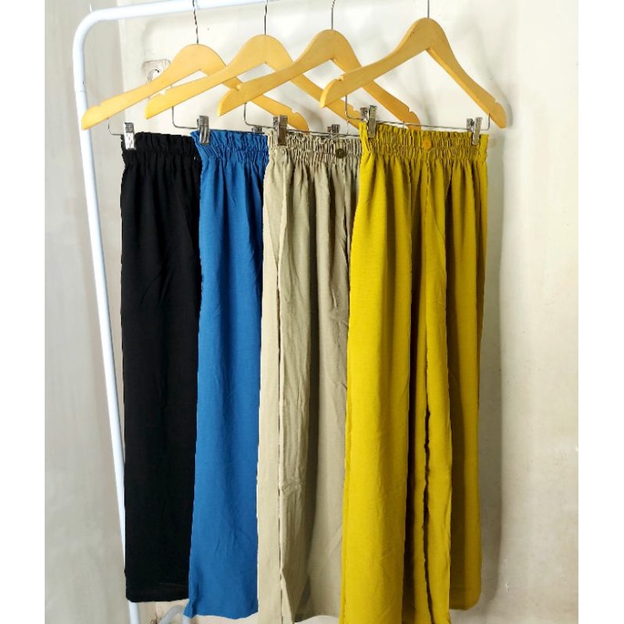 BUTTON CRINCLE CELANA KULOT HIGHTWAIST KANCING AIRFLOW WANITA KEKINIAN