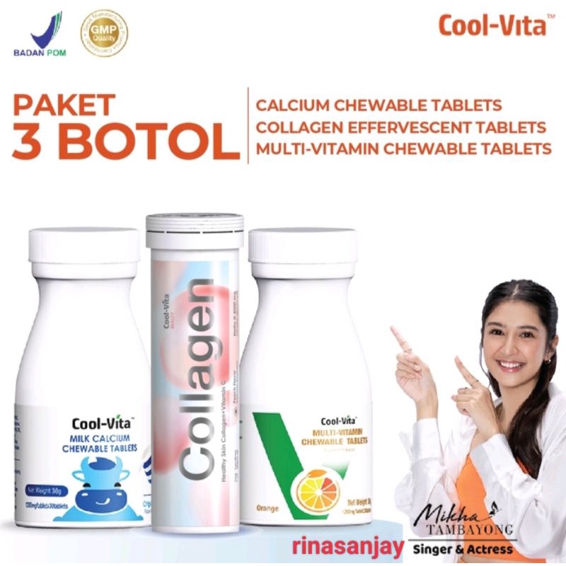 Jual coolvita spesial package 3 botol multivitamin chewable dan collagen drink Shopee Indonesia