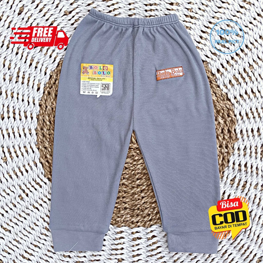 SALE 7.7 Serian Abu - 3 pcs Celana Panjang Bayi Baru Lahir 0 - 3 Bulan Grey Series merk SNI Bolo - Bolo