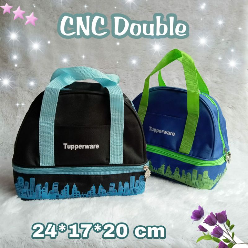 Tas bekal makan CNC Double Zipper bunga Es/ CNC Jumbo