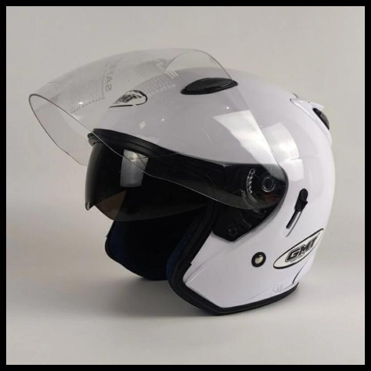 Helm Half Face Gmt/Helm Double Visor/Helm Motor Sni/Helm Murah/Putih