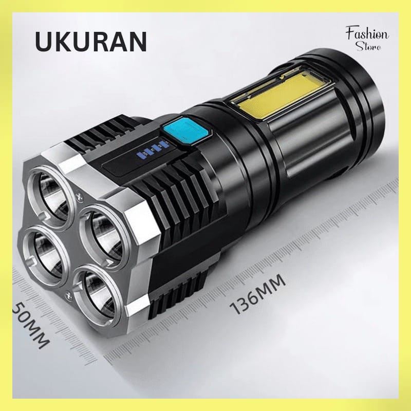 FST-ERANG JARAK JAUHR SENTER L19 4 LED USB RECHARGEABLE / SENTER 4 MATA SUP