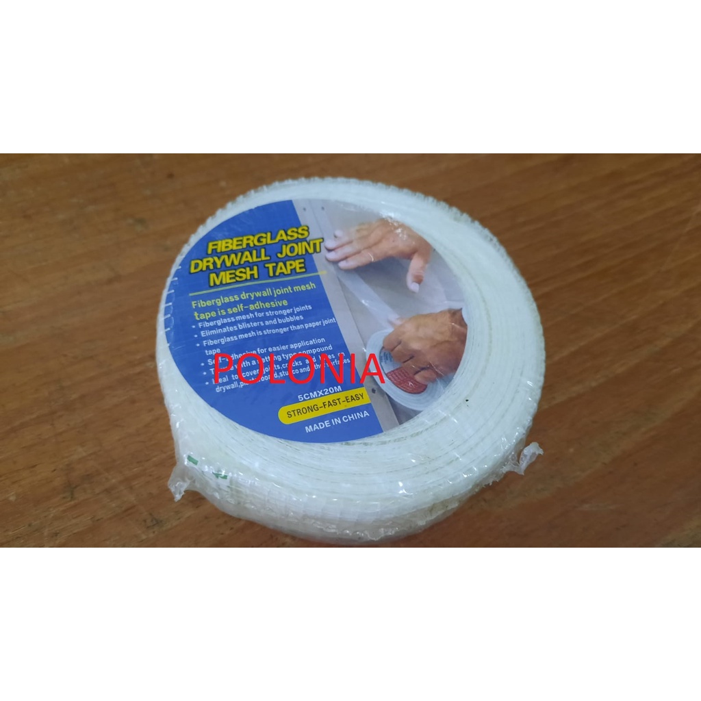 COD Kasa 1" x 20 M gipsum joint tape Lakban gypsum Lem Fiber DRYWALL JOINT MESH Textile Fiberglass G