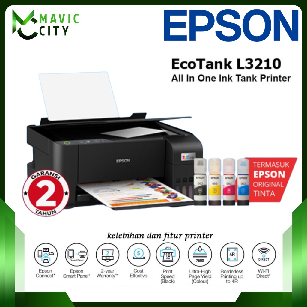 Epson L3210 Printer EcoTank Multifungsi - Print/Scan/Copy