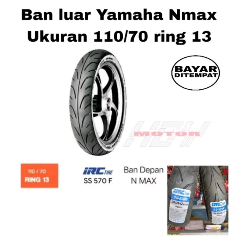 Ban luar depan nmax IRC SS 570F IRC tubeles ban depan nmax 110 70/13