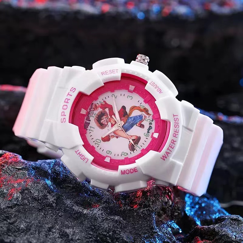 Jam Tangan Sport Rubber Pria Analog Quartz One Piece Fashion Kidz- Jam Tangan Sport Dial Karakter