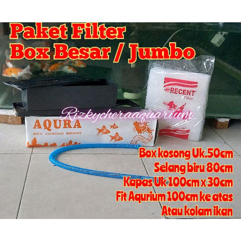 Paket Filter Box Besar / Jumbo selang dan Kapas aquarium Kolam ikan