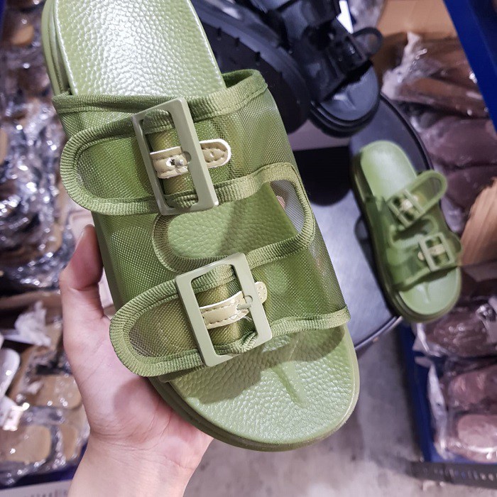 [✅BISA COD] 0399 DOUBLE STRAP BUCKLE SANDALS (REAL PICTURE)