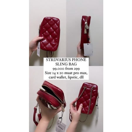 Stradivarius quilted phone sling bag