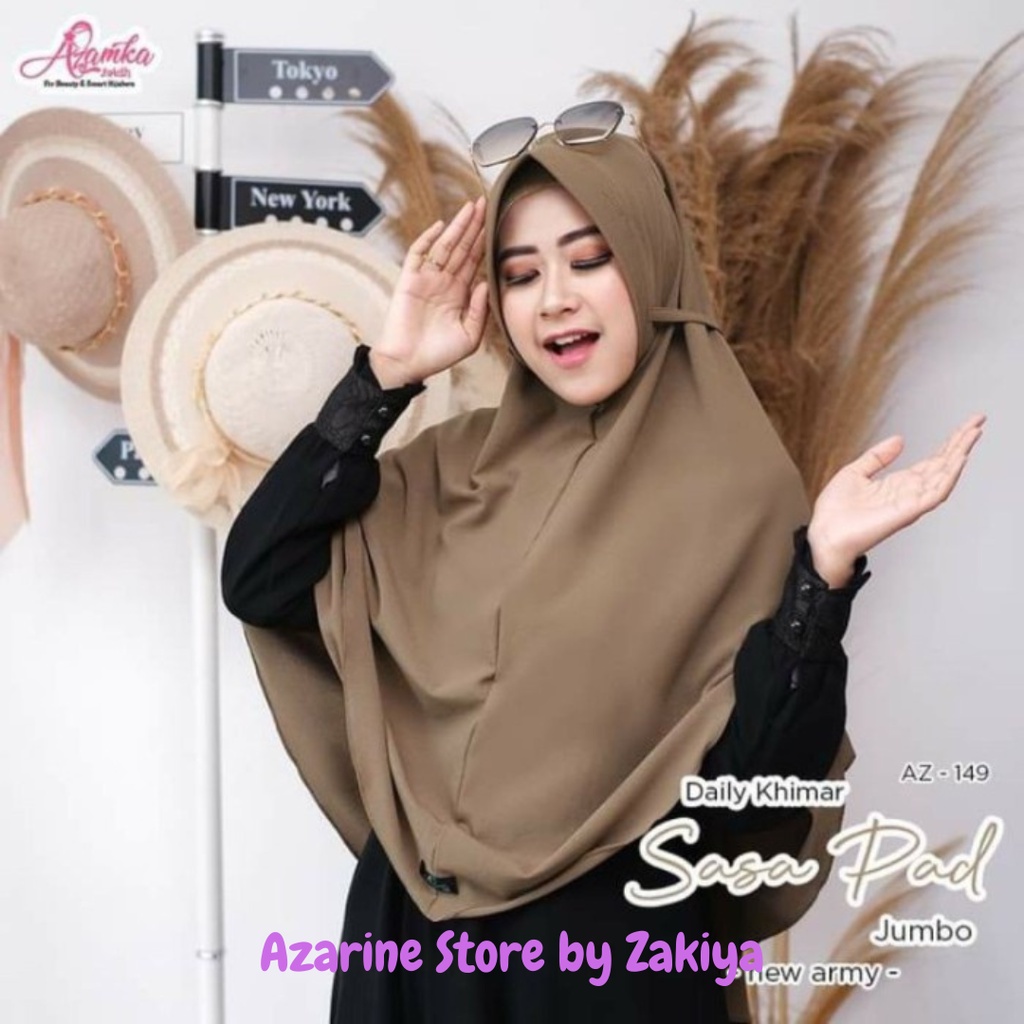 Khimar Sasa Pad Jumbo by Azamka Hijab Daily Material Bubble Crepe