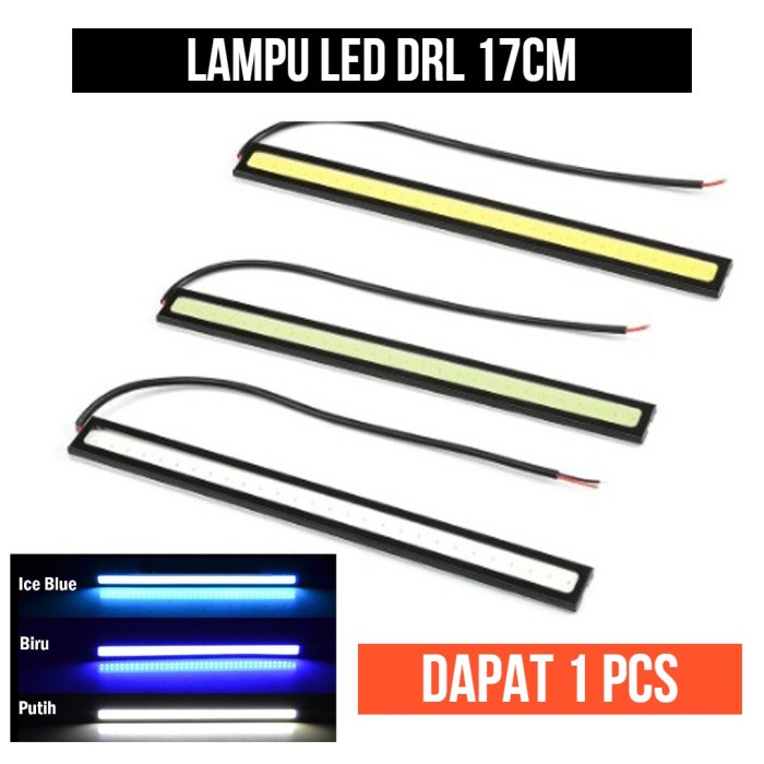 Lampu LED DRL Plasma COB 17CM Strip Depan Mobil Motor 17 CM Lem Tape