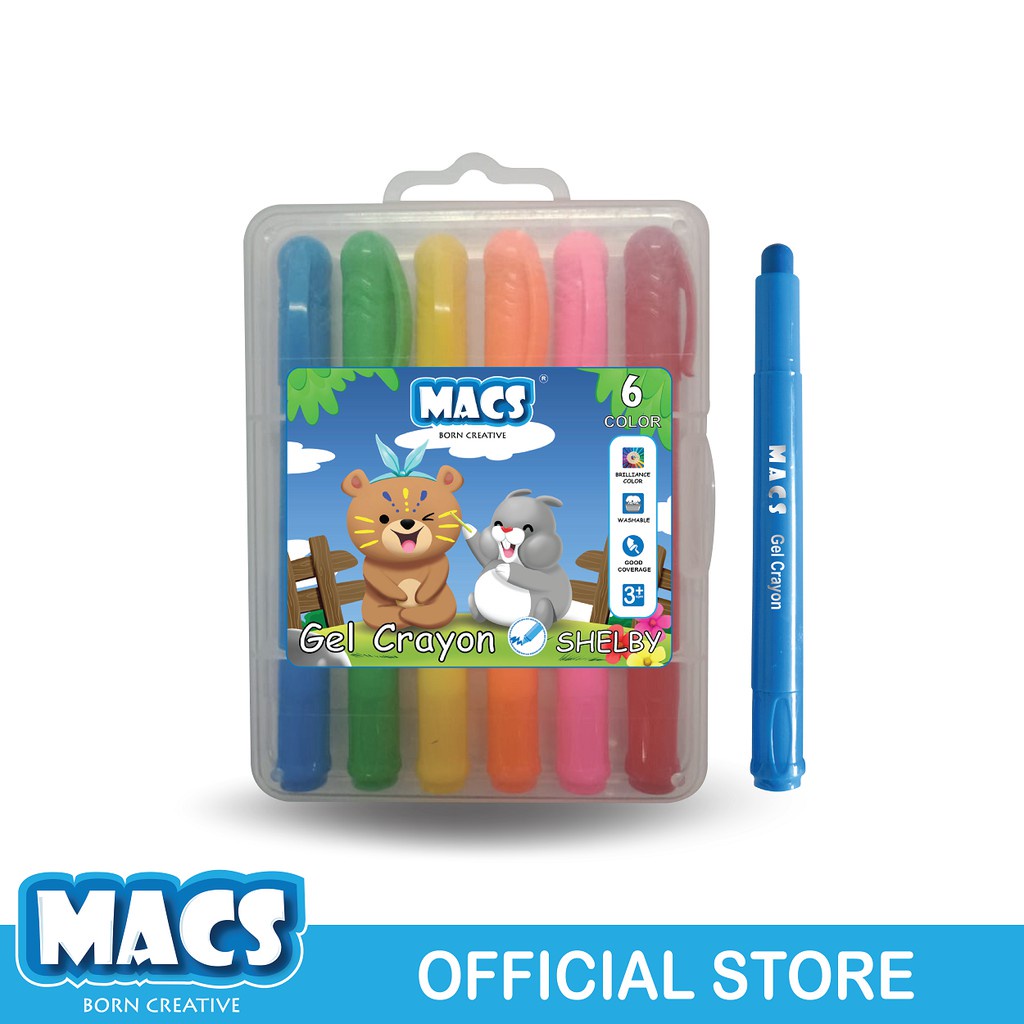 

1set Macs Gel Crayon 6 Warna Colors
