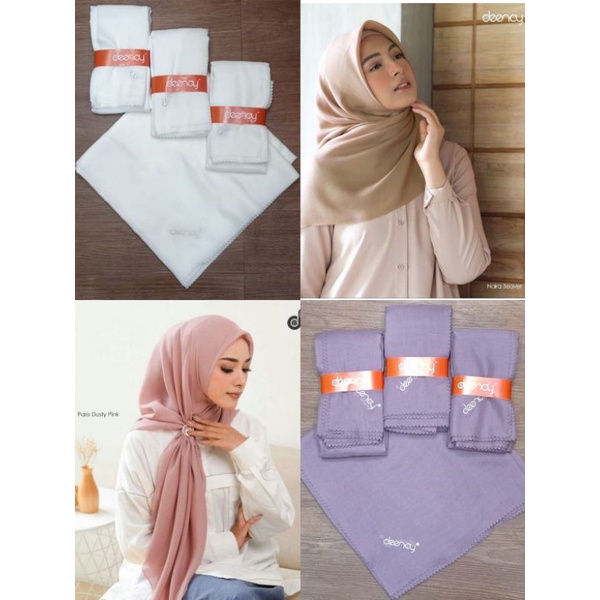 KERUDUNG DEENAY POLOS LIZA ORI Voal Ultrafine Hijab Segi Empat Denay Terbaru laser cut