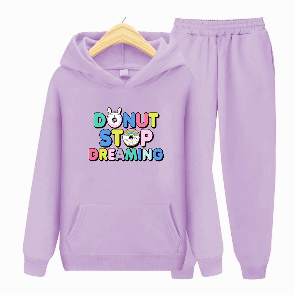 Setelan Anak Donut Stop Dreaming Sweater Hoodie Size S, M , XL, XXL