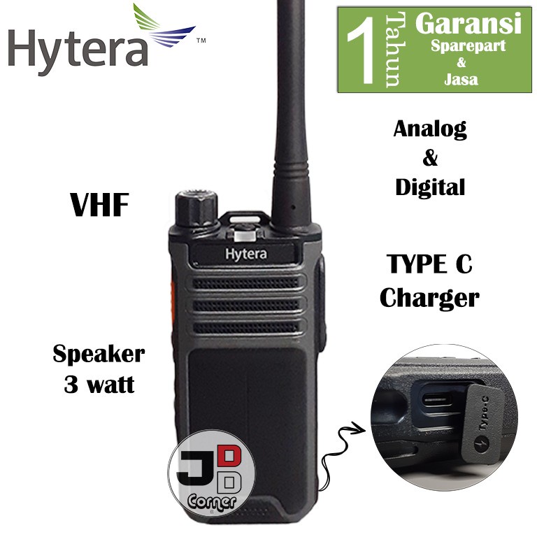 HT Hytera BP518 VHF Digital DMR Analog Non Keypad USB C ORI BP 518