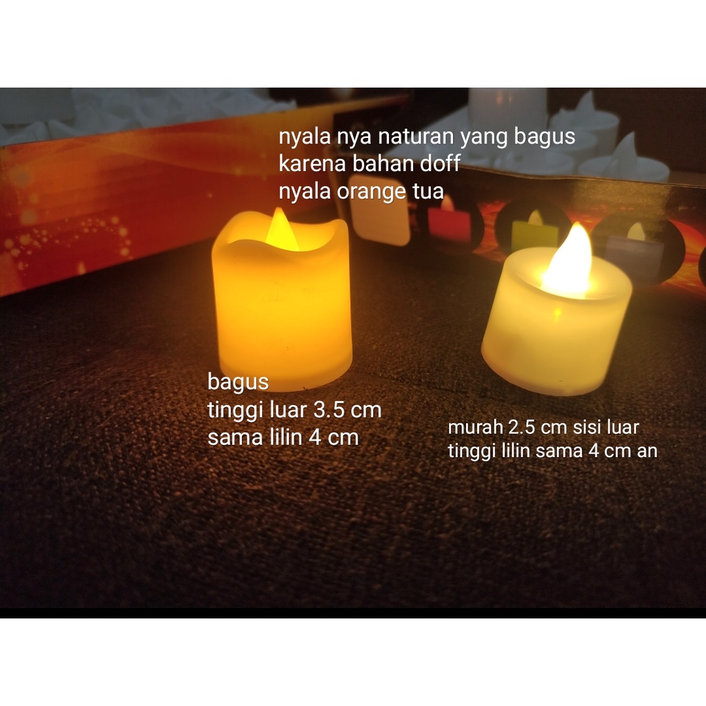 Lilin elektrik natal warm white kuning natural murah ed win / bagus exco / indihe 5 cm  / indihe 6.5