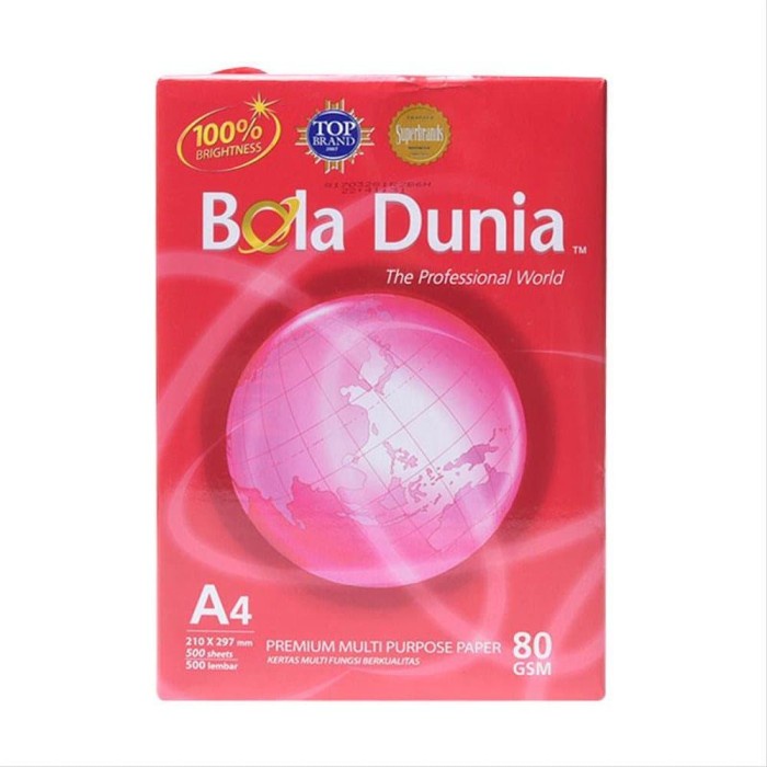 

~^~^~^] Kertas Hvs Bola Dunia 80 Gsm/Gr Ukuran A4