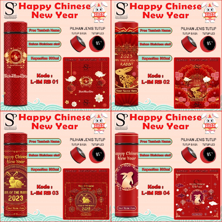 Botol Termos Imlek Tumbler Indicator LED Chinese New Year