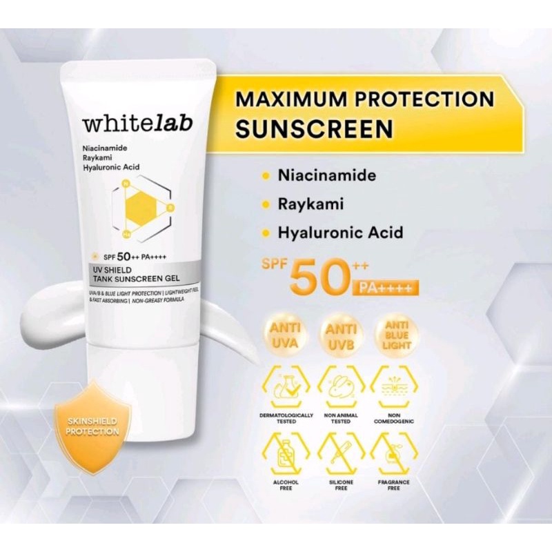 Whitelab Sunscreen SPF 50++ Gel UV Shield Tank PA++++