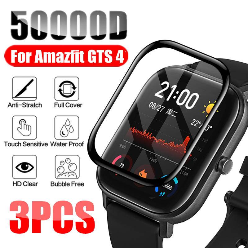 Film Tepi Lengkung 3D Untuk Huami Amazfit Gts3 2 4 Mini GTS2 2E Pelindung Layar Anti Gores Untuk Huami Amazfit GTR2 2E GTR3 Pro Bukan Kaca