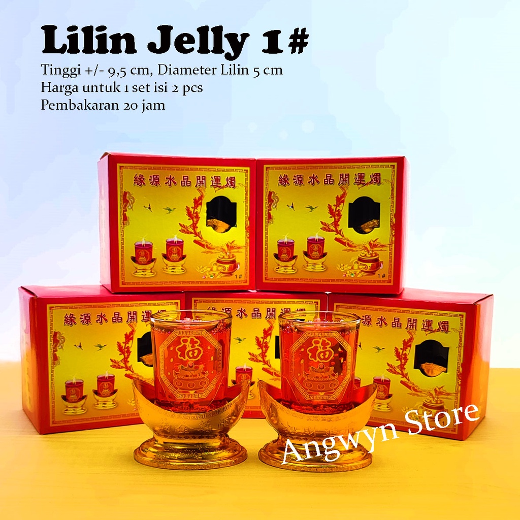 Lilin Jelly Merah 1# / Lilin Jelly Sembahyang / Lilin Jelly Gelas Kaca