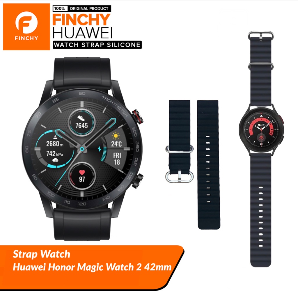 Finchy Ocean Strap Huawei Honor Magic Watch 2 42mm Replacement Silicone Wristband Rubber Tali Smart 