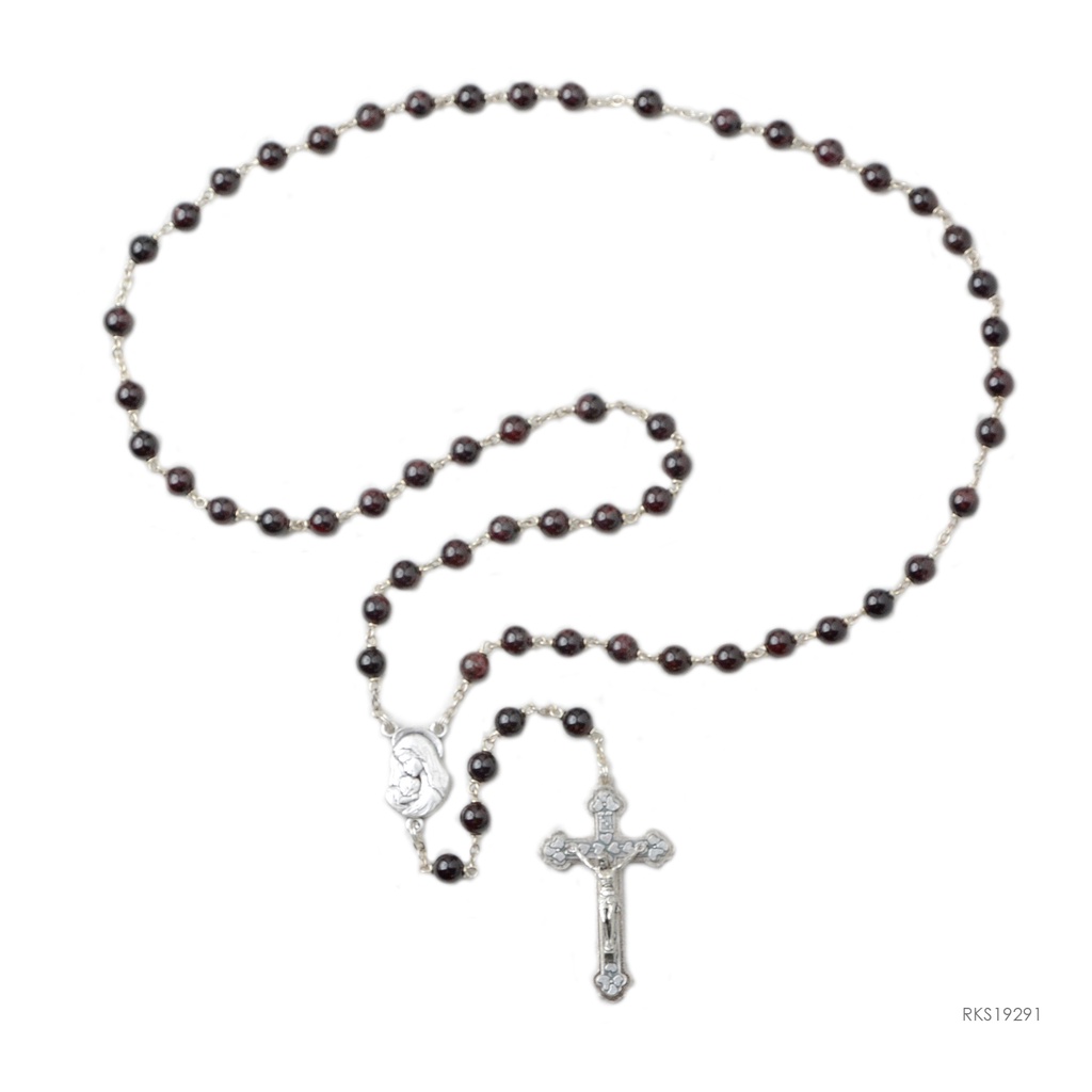 Rosario Batu Garnet* 7mm Doa Katolik