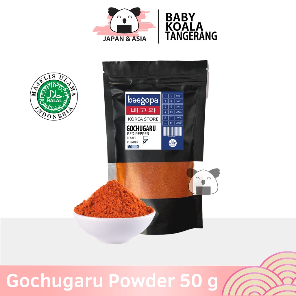

GOCHUGARU Halus Cabai Bubuk Korea 50 g │ Asli Import Korea Cabai Bubuk Kimchi.