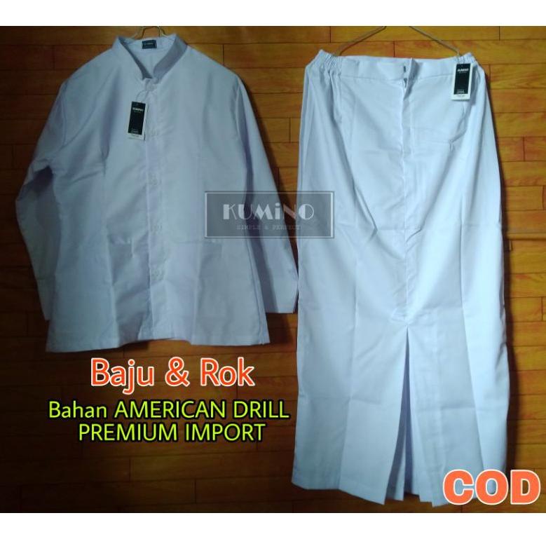 Setelan Rok Putih Setelan Seragam Perawat Putih Rok Span Seragam Dinas Wanita Putih Rok Span Putih 3