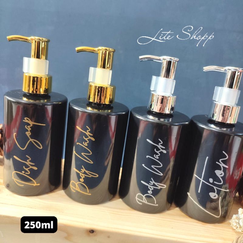 Botol Sabun Cair Aesthetic Luxury 250ml Dioly Hitam