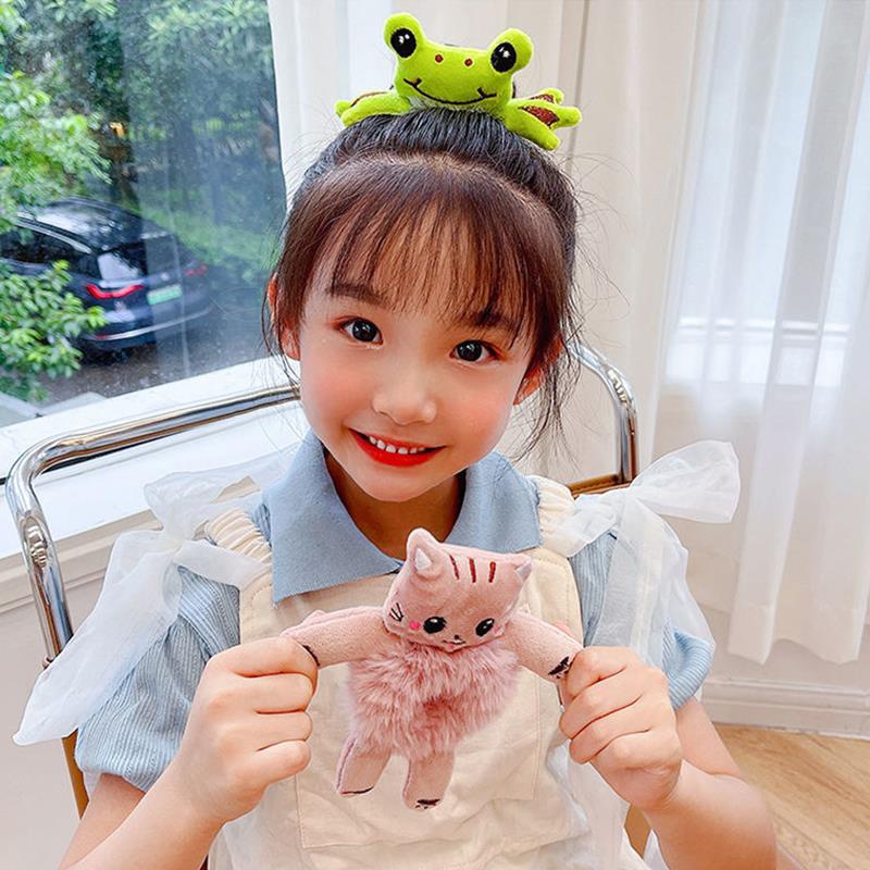 (Hello Girl)F187  karet ikat rambut ala korea Boneka  bulu halus Import