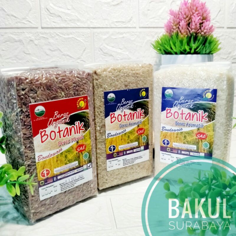 

BOTANIK Beras Merah Organik 1kg dan beras putih organik 1 kg Beras Coklat Organik