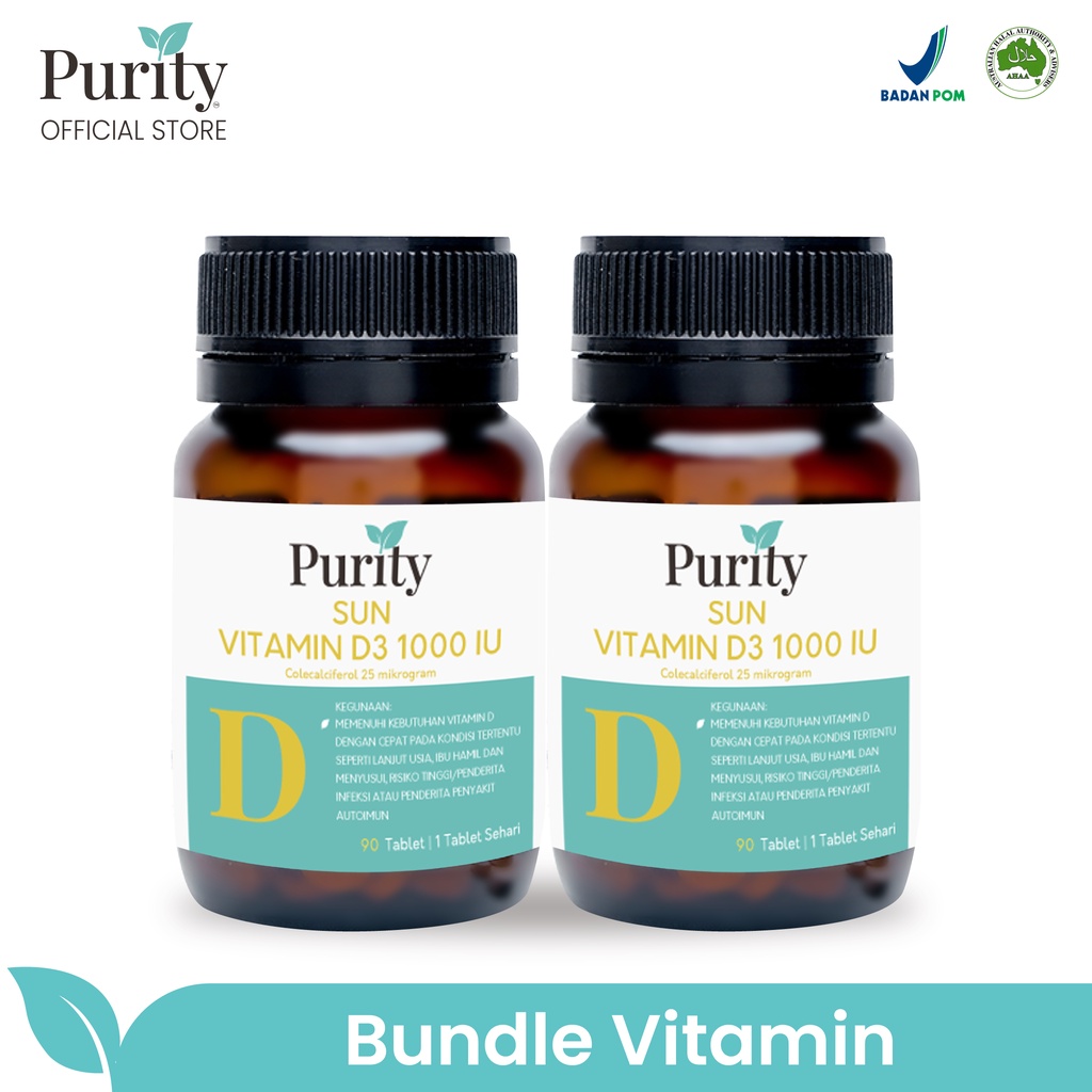 Jual Purity Vitamin D3 1000 IU 90 Tablet ( 2PCS ) Shopee Indonesia