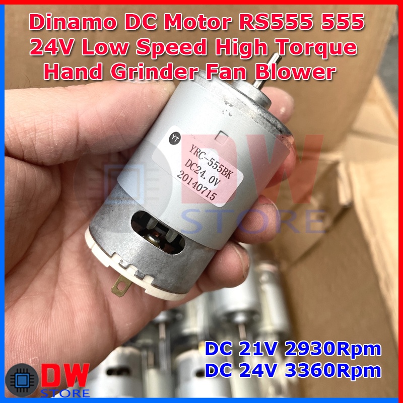 Dinamo DC Motor RS555 RS-555 24V 12V - 24V Low RPM Speed High Torque