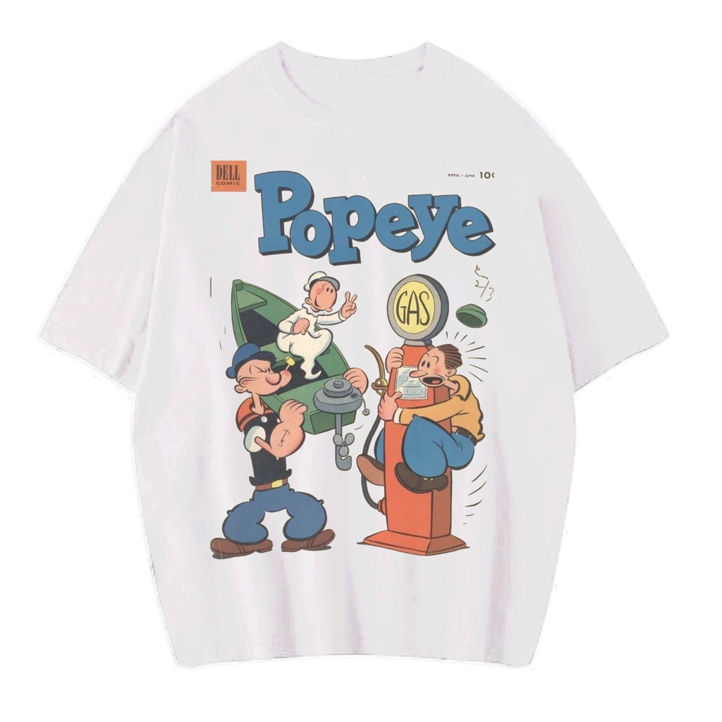 Patternmerch "kaos oversize cartoon popeye and Olive" Oversized T-shirt | kaos vintage | anime