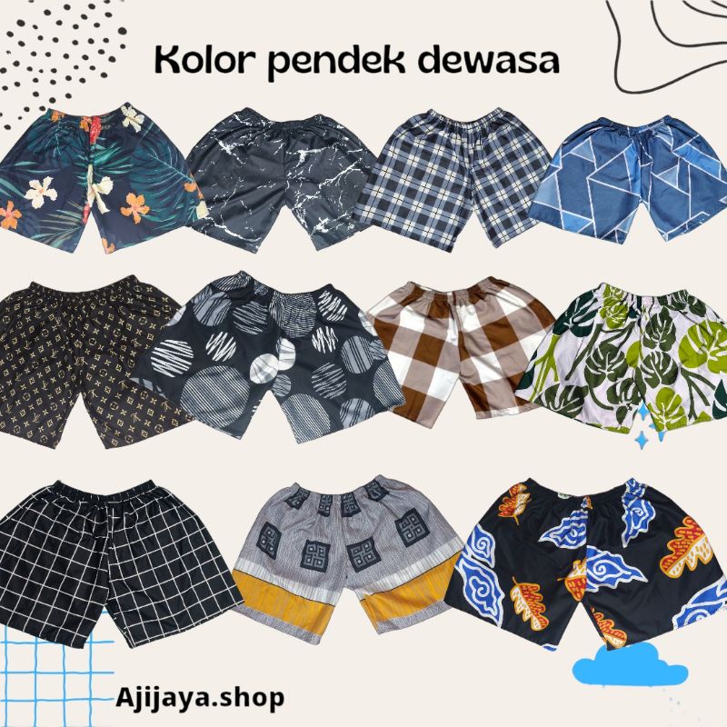 Celana kolor pendek pria wanita dewasa max bb 75 kg etalase 3