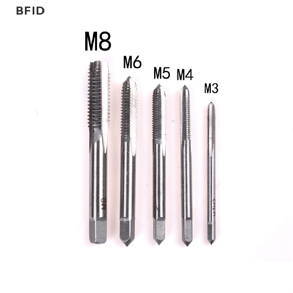 [BFID] 5pcs/set M3 M4 M5 M6 M8 Hand Tap Straight Flute 3mm-8mm Hand Fast tapping Tool [ID]