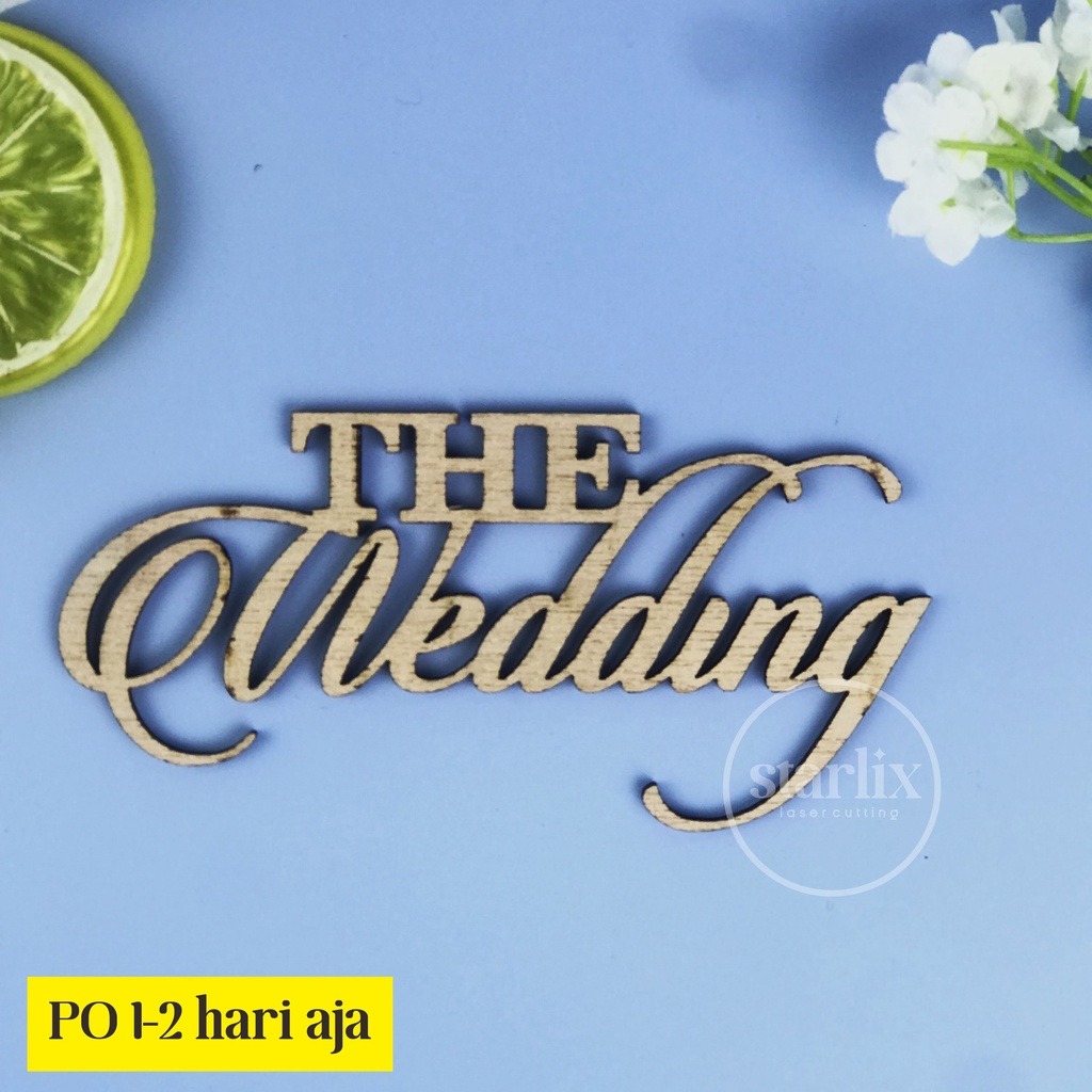 the wedding latin kayu mdf chipboard hiasan mahar tulisan the wedding ukiran kayu timbul mdf triplek