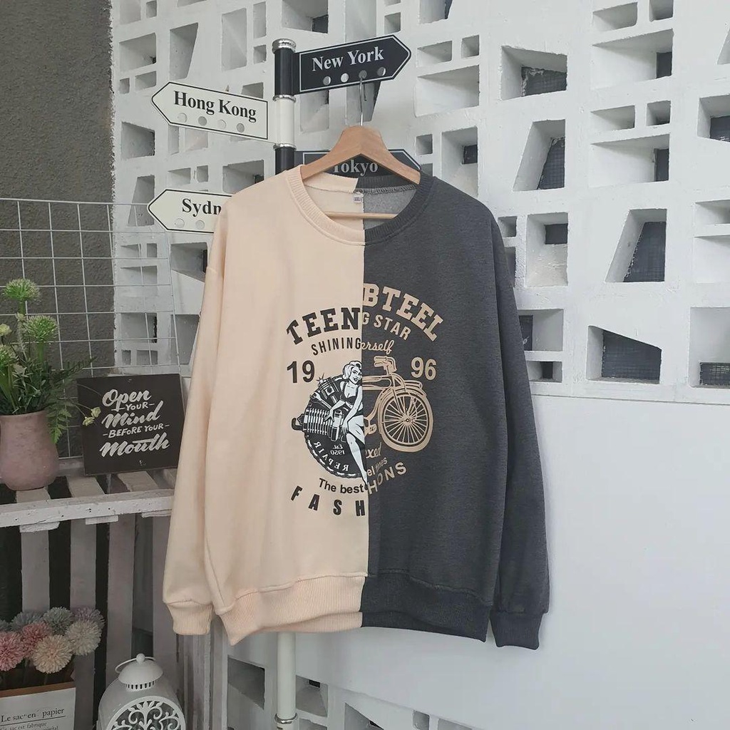 Sweater Crewneck TEEN bisa untuk jaket wanita/pria