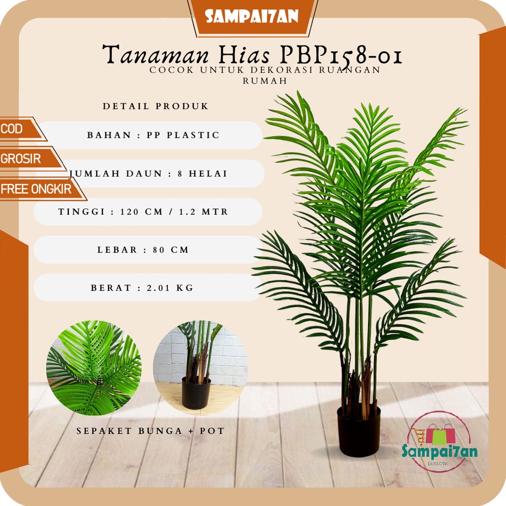 Jual Pot Pohon Hias 1.2 Meter Tanaman Hias Pohon Artificial Dekorasi ...