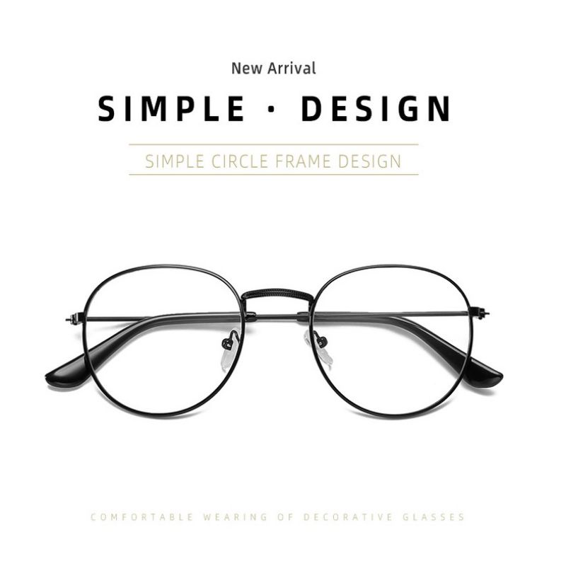 Kacamata Oval Hitam / Kacamata Korean Hitam