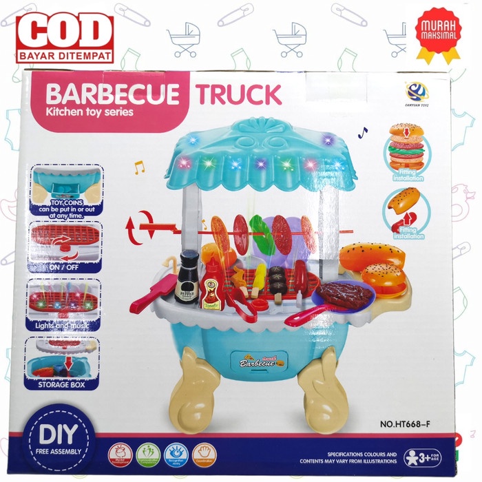 MAINAN ANAK KITCHEN ROY SERIES BARBECUE TRUCK MASAK KADO TERBAIK VIRAL