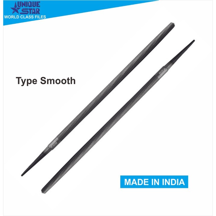 UNIQUE STAR Round File Smooth - Kikir Bulat Halus 10 , 12 Inch- INDIA
