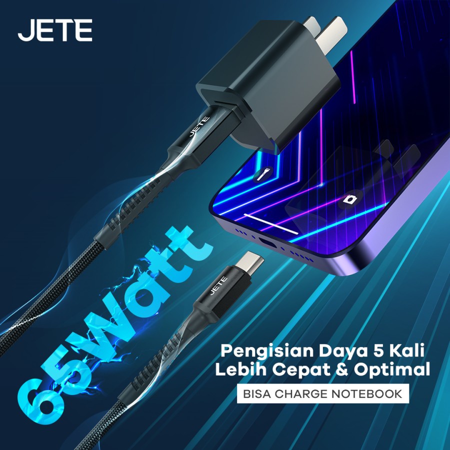 Kabel Data Type C to Lightning PD 20W Fast Charging 2.4A JETE CA2