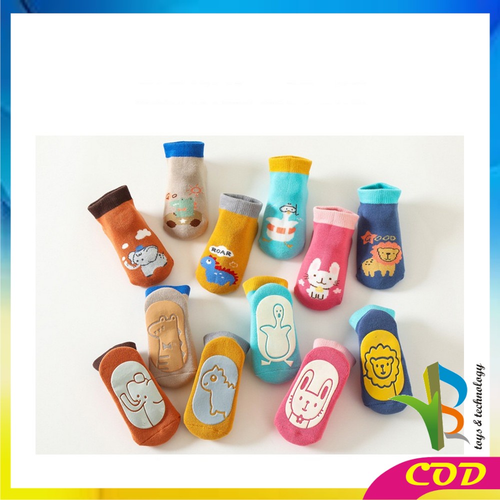 RB-P543 Kaos Kaki Anak Bayi Antislip Unisex Model Animal Gambar Timbul / Kaus Kaki Bayi Pendek Baby Socks Anak Laki Laki Perempuan Anti Licin